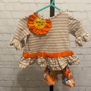 Orange and tan
